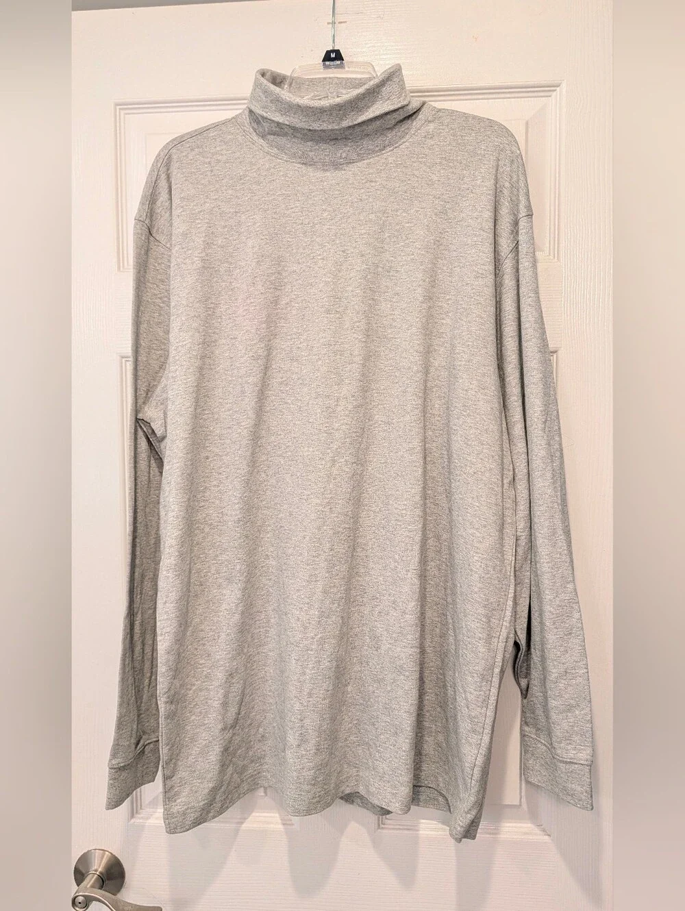 L.L. Bean Men XL Tall Carefree Unshrinkable Mockneck Turtleneck Shirt Gray